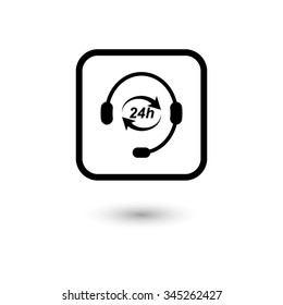 Headphone for support or service - vector icon