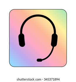 Headphone for support or service - vector icon