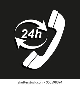 Headphone for support or service -  vector icon with shadow
