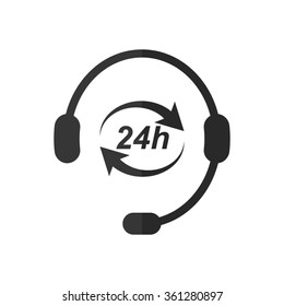 Headphone for support or service  - vector icon