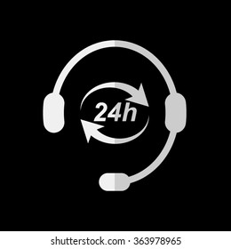 Headphone for support or service -  vector icon