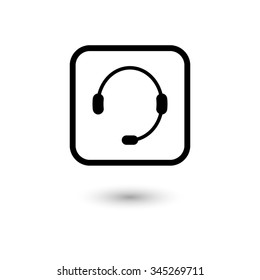 Headphone for support - vector icon