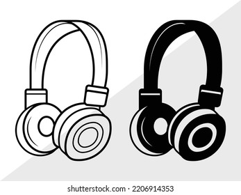 Ilustración de vectores imprimibles SVG para auriculares