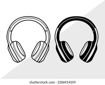 Headphone SVG Printable Vector Illustration