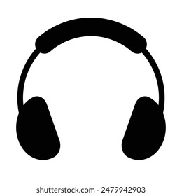 Headphone symbol icon collection. Black silhouette Earphone icon. Vector illustration.