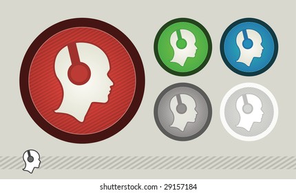 headphone symbol set. vector illustration. easy editable separated layers in vector file.