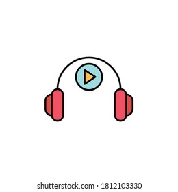 headphone technology icon. Element of education illustration. Signs and symbols can be used for web, logo, mobile app, UI, UX on white background