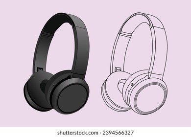 Headphone and technology for listening to music. earphones icon, headphone design vector illustration. 
