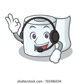 With headphone tissue character cartoon style