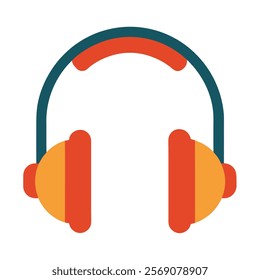 Headphone vector art on white background.