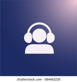 Headphone vector. Call center icon