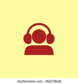 Headphone vector. Call center icon