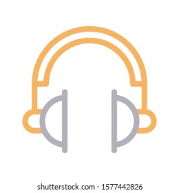 headphone vector color line icon 
