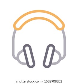 headphone vector color line icon 