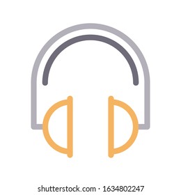 headphone vector color line icon