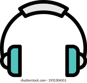 icono de línea de color del vector de auriculares