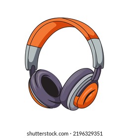 Headphone vector design template and illustration with editable stroke