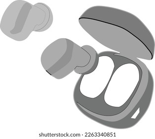 Headphone vector Earphone headset sign illustration.