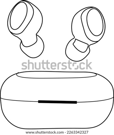 Headphone vector Earphone headset sign illustration.