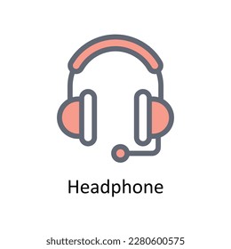 Headphone Vector  Fill outline  Icons. Simple stock illustration stock 