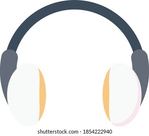 headphone vector flat colour  icon