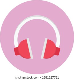 headphone vector flat colour icon