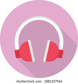 headphone vector flat colour icon
