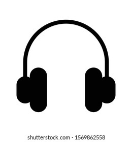 headphone vector glyph flat icon 