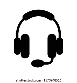 headphone vector glyph flat icon 