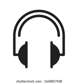headphone vector glyph flat icon 