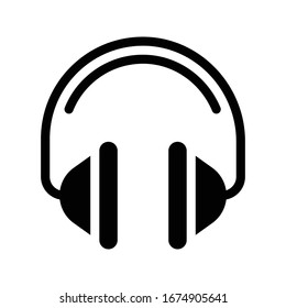 headphone vector glyph flat icon 