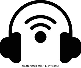 icono plano de glifo vector de auriculares 