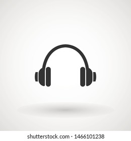 Headphone vector. Vector headphones icon. Black symbol. Isolated Flat Web Mobile Icon