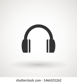 Headphone vector. Vector headphones icon. Black symbol. Isolated Flat Web Mobile Icon