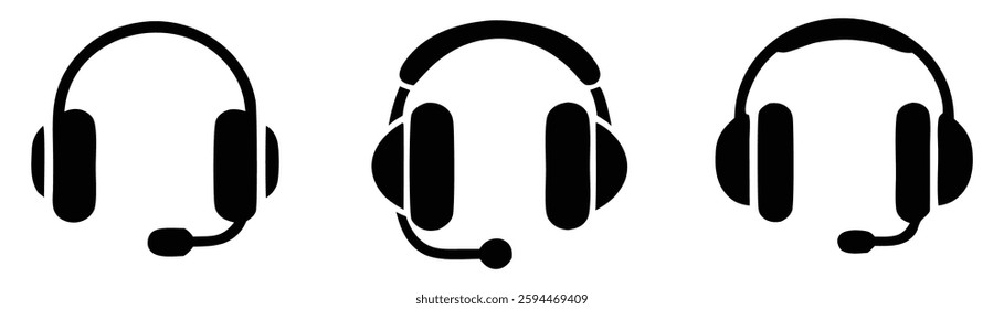  headphone vector.  headset icon. headphone silhouette