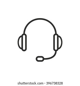 Headphone   vector icon. Black  illustration isolated on white  background for graphic and web design.