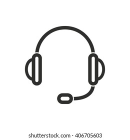 Headphone   vector icon. Black  illustration isolated on white  background for graphic and web design.