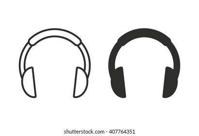 Headphone   vector icon. Black  illustration isolated on white  background for graphic and web design.