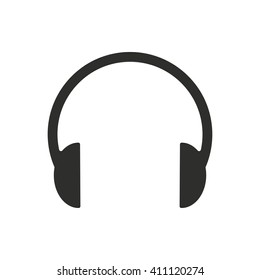 Headphone vector icon. Black illustration isolated on white  background for graphic and web design.