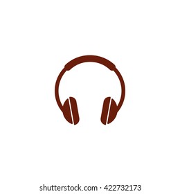 Headphone. Vector icon brown
