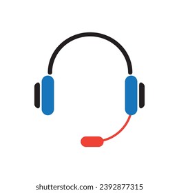 Icono del vector de auriculares. Icono del centro de llamadas. Icono de atención al cliente. Icono del centro de soporte. 