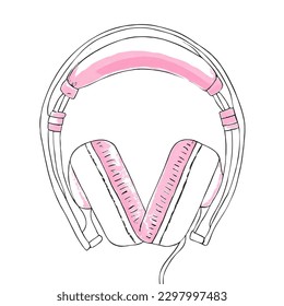 Icono del vector de auriculares colorido sin EPS de fondo blanco