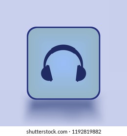 Headphone vector icon. Earphone headset sign illustration. Business concept simple flat pictogram on isolated background.