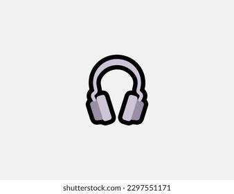 Headphone vector icon. Emoji illustration. Isolated Headphone vector emoticon
