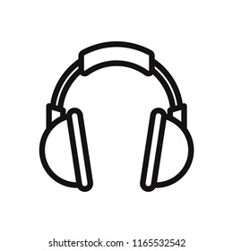 Headphone vector icon. Headset, music, audio, dj symbol.
