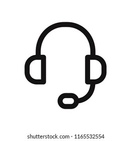 Headphone vector icon. Headset, music, audio, dj symbol.
