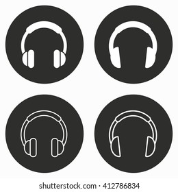 Headphone    vector icon. Illustration isolated for graphic and web design.