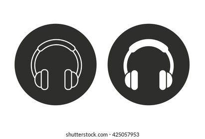 Headphone   vector icon. Illustration isolated on white  background for graphic and web design.