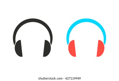 Headphone vector icon. Illustration isolated for graphic and web design.