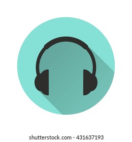 Headphone vector icon. Illustration isolated for graphic and web design.